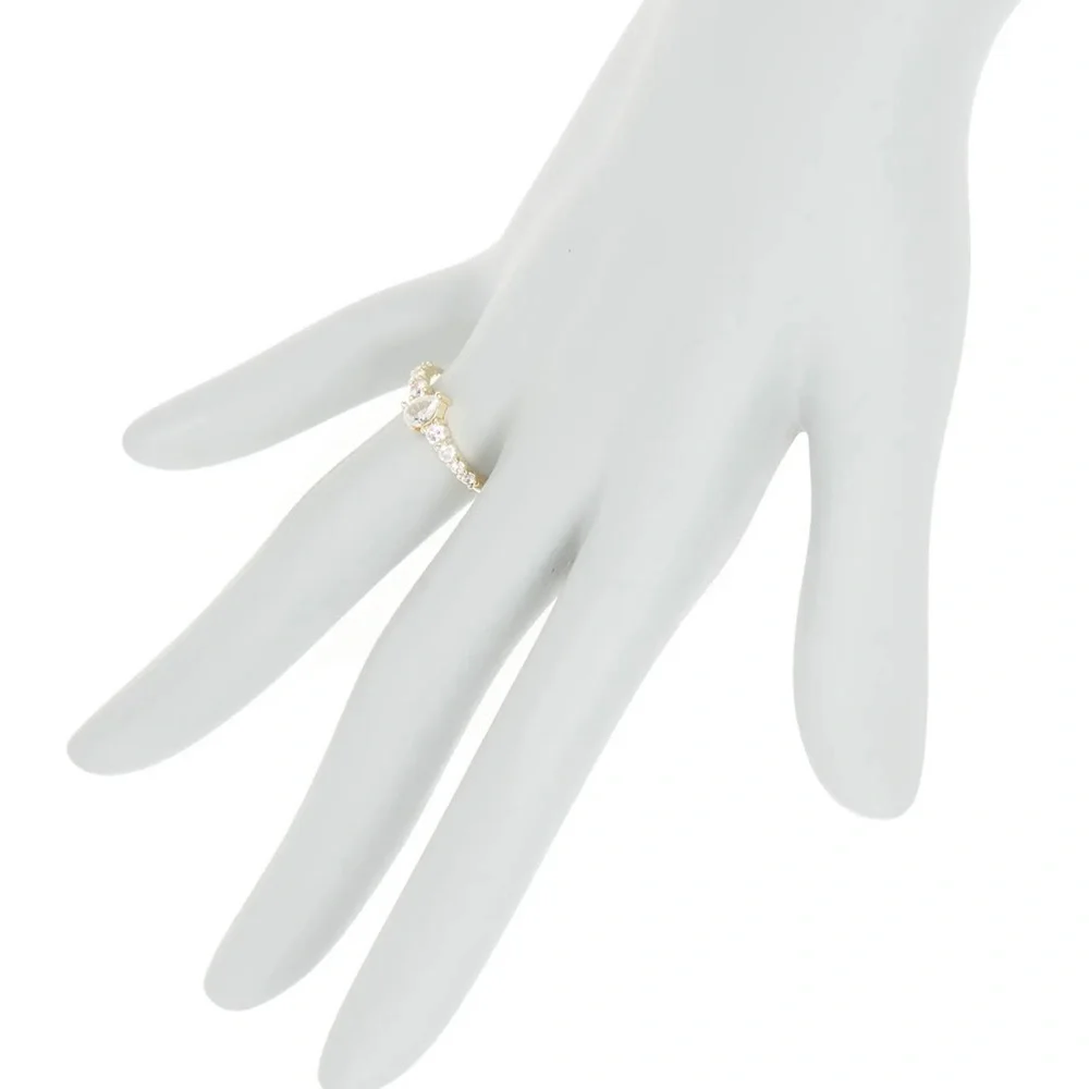 BEAUTIFUL ring! Pear-shaped cubic zirconia crystal in a white gold setting. New! - Picture 4 of 4